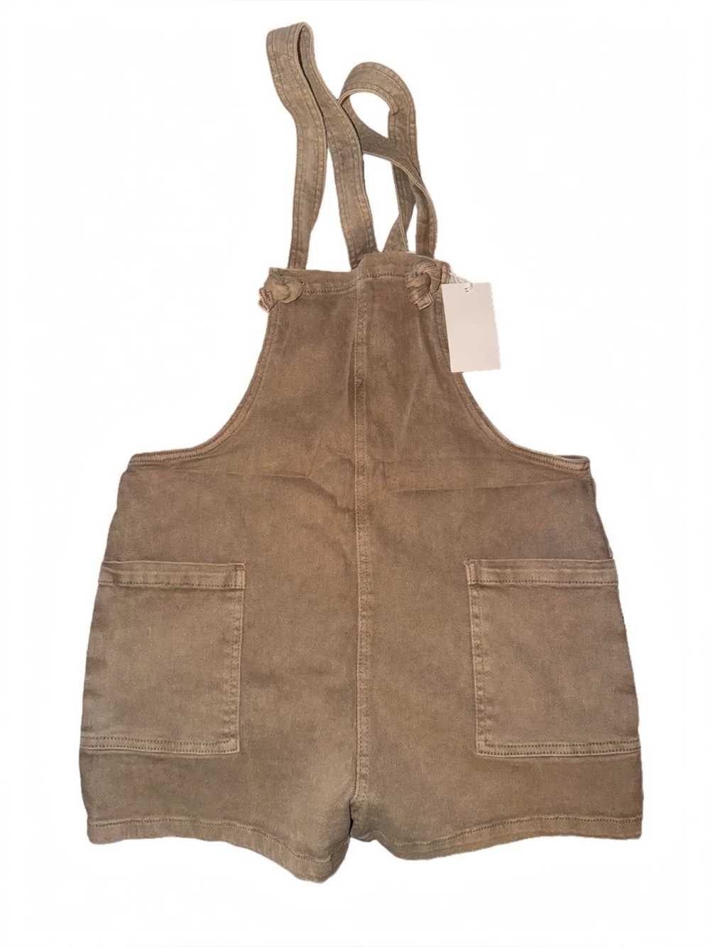 Women’s Zenana  Tan Short Denim Romper Overalls